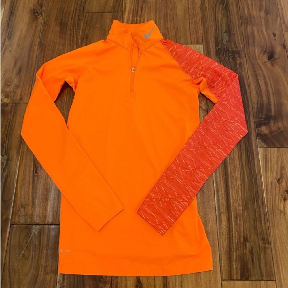 Nike Orange and Red Women's Sweatshirt